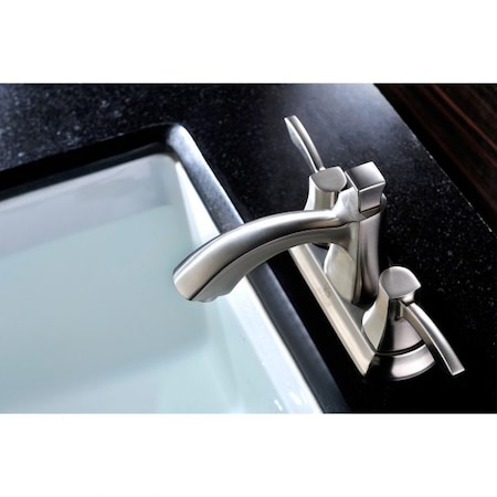 Vista Centerset 2-Handle Mid-Arc Bathroom Faucet In Brushed Nickel